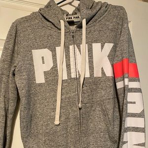 Pink hooded zip up